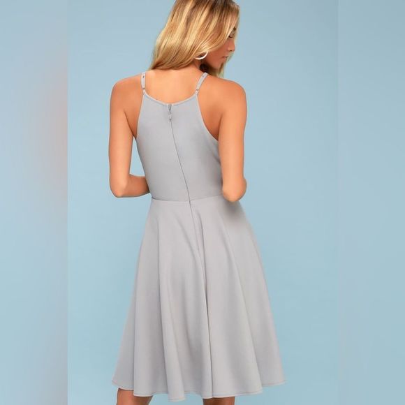 Lulus Irresistible Charm Grey Midi Dress - Picture 3 of 6
